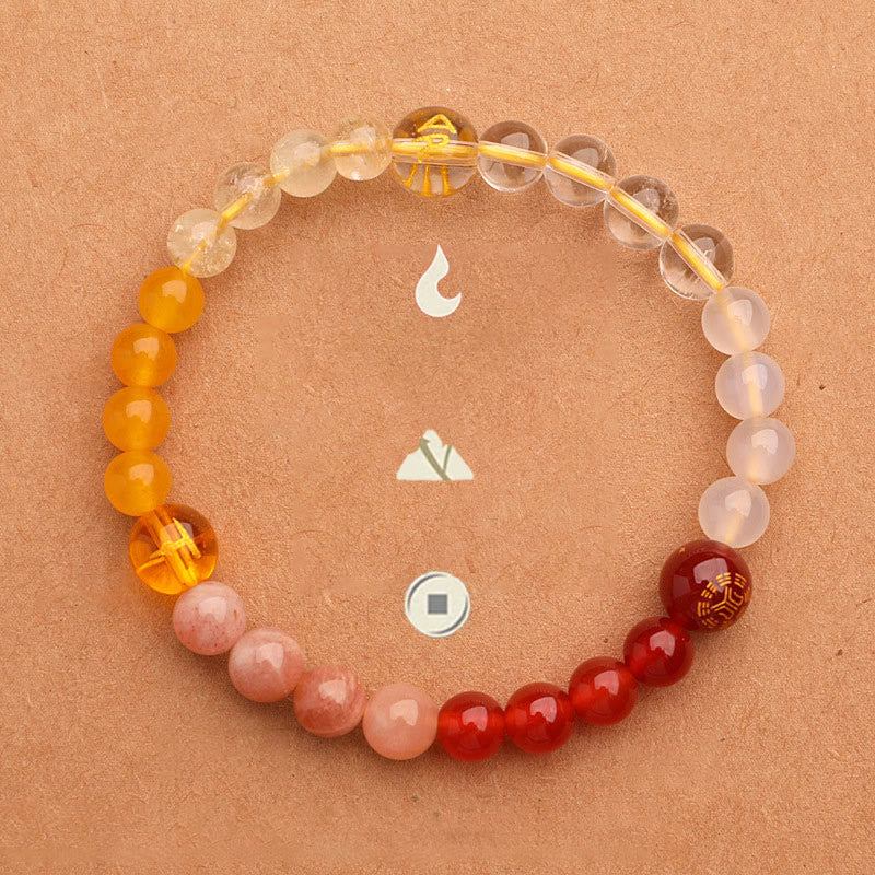 Bracelet de sagesse en pierre de soleil Buddha Stones et cinq éléments en cristal d'agate - image 7