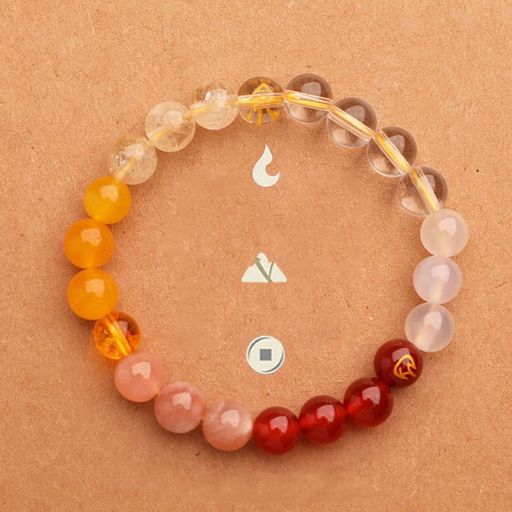 Bracelet de sagesse en pierre de soleil Buddha Stones et cinq éléments en cristal d'agate - image 5
