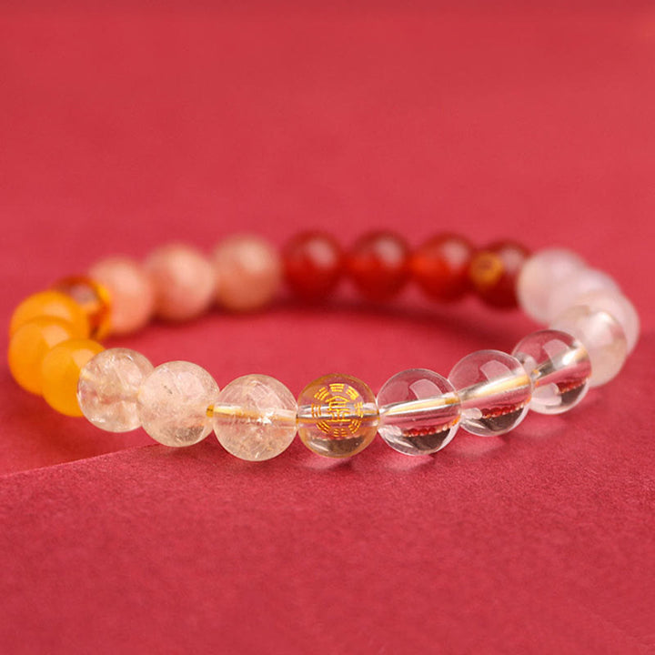 Bracelet de sagesse en pierre de soleil Buddha Stones et cinq éléments en cristal d'agate - image 47