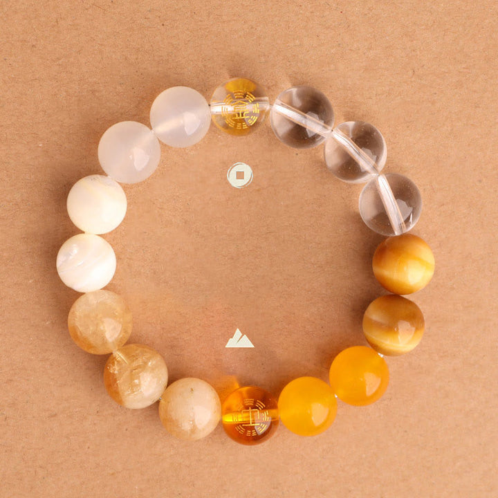 Buddha Stones Bracelet de sagesse en agate, cristal, onyx noir, calcédoine verte et aigue-marine, composé de cinq éléments. - image 34