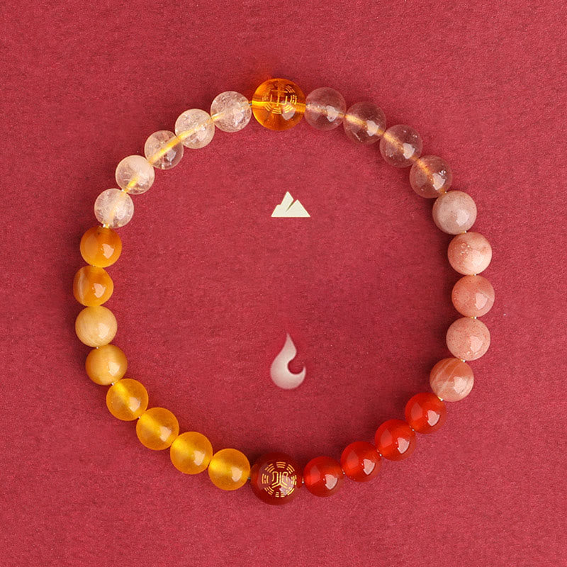 Buddha Stones Bracelet de sagesse en agate, cristal, onyx noir, calcédoine verte et aigue-marine, composé de cinq éléments. - image 36