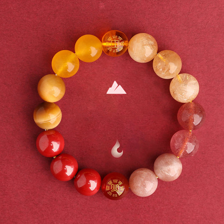 Buddha Stones Bracelet de sagesse en agate, cristal, onyx noir, calcédoine verte et aigue-marine, composé de cinq éléments. - image 42