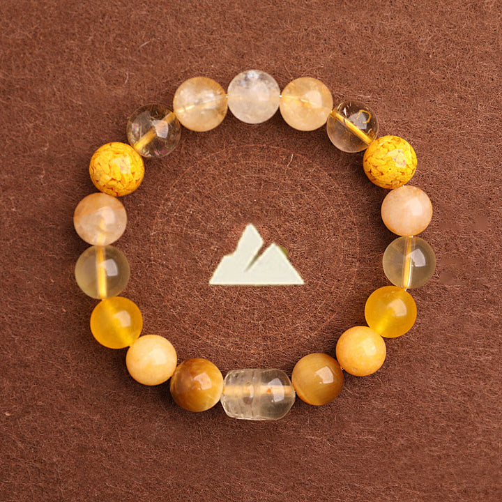 Buddha Stones Bracelet porte-bonheur fantôme vert en agate, cristal, quartz fraise et agate mousse. - image 36