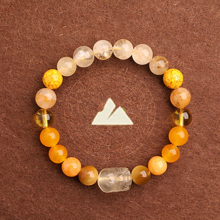 Buddha Stones Bracelet porte-bonheur fantôme vert en agate, cristal, quartz fraise et agate mousse. - image 38