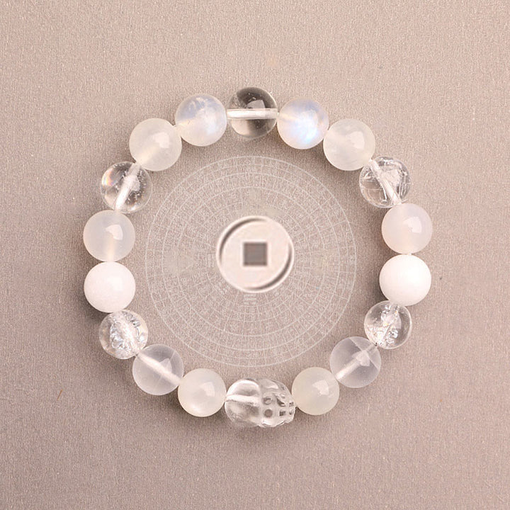 Buddha Stones Bracelet porte-bonheur fantôme vert en agate, cristal, quartz fraise et agate mousse. - image 42
