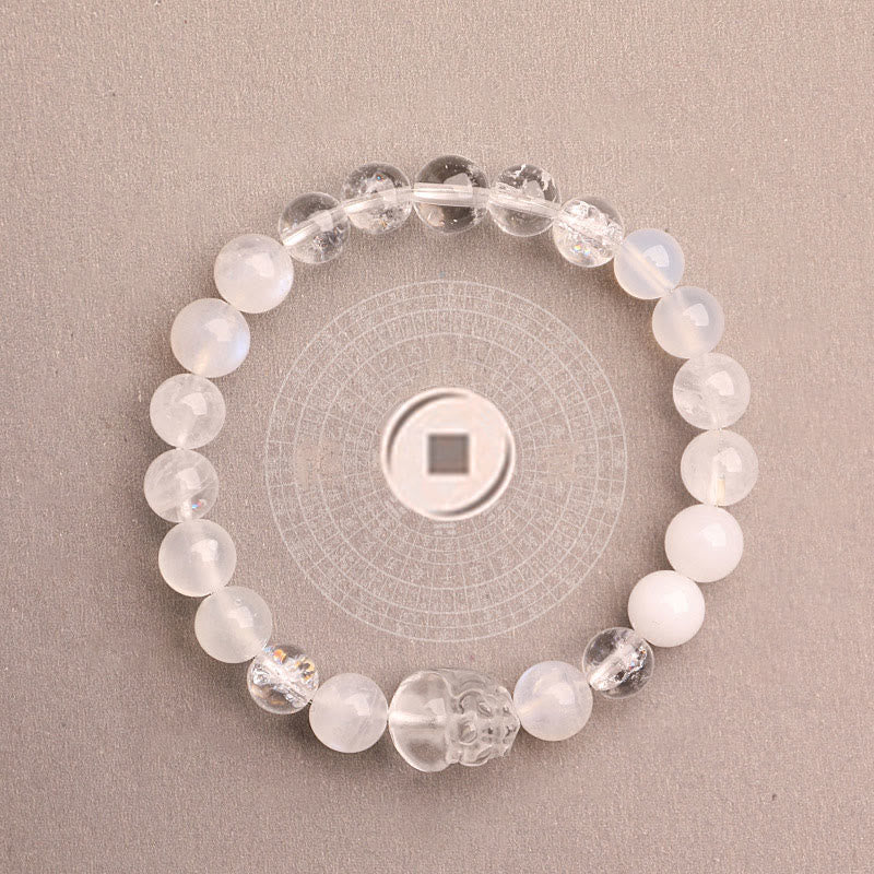 Buddha Stones Bracelet porte-bonheur fantôme vert en agate, cristal, quartz fraise et agate mousse. - image 44