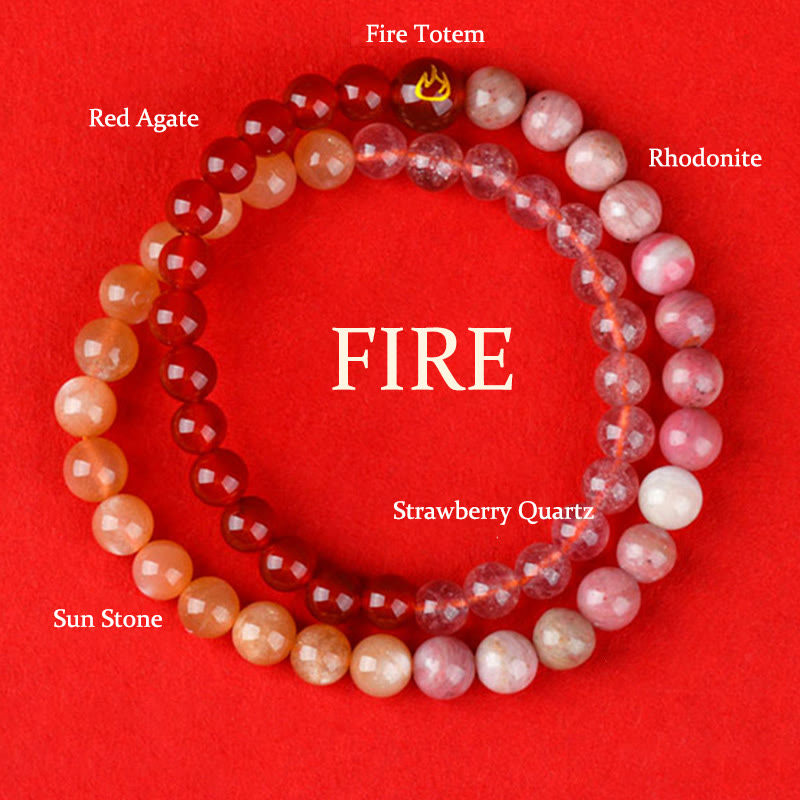 Buddha Stones Cinq éléments Divers cristal d'agate Calcédoine Cristal blanc Bracelet porte-bonheur en agate blanche