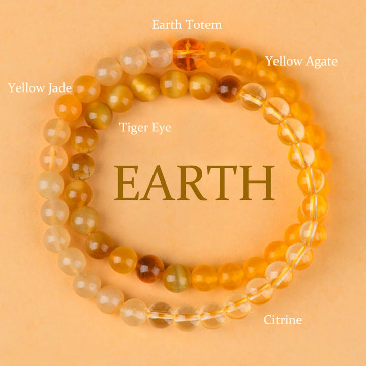 Buddha Stones Cinq éléments Divers cristal d'agate Calcédoine Cristal blanc Bracelet porte-bonheur en agate blanche