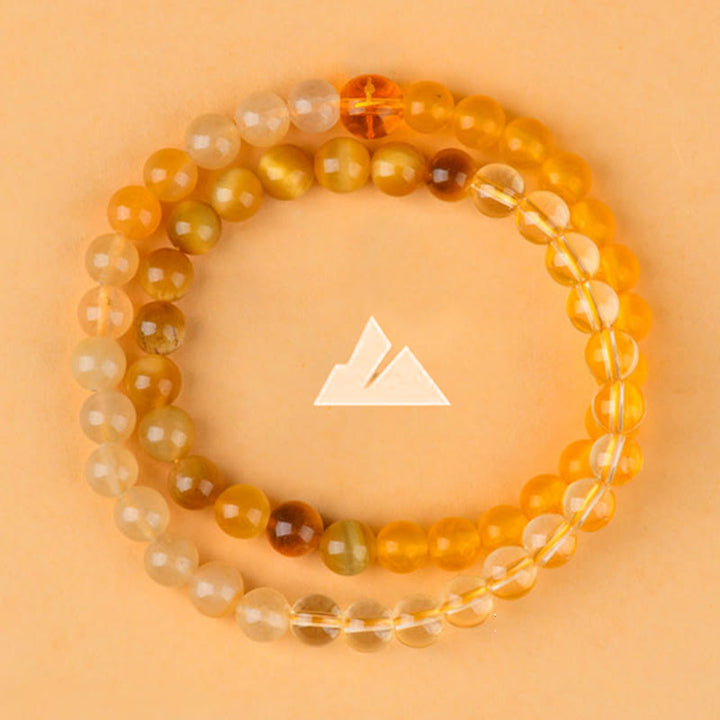 Buddha Stones Cinq éléments Divers cristal d'agate Calcédoine Cristal blanc Bracelet porte-bonheur en agate blanche