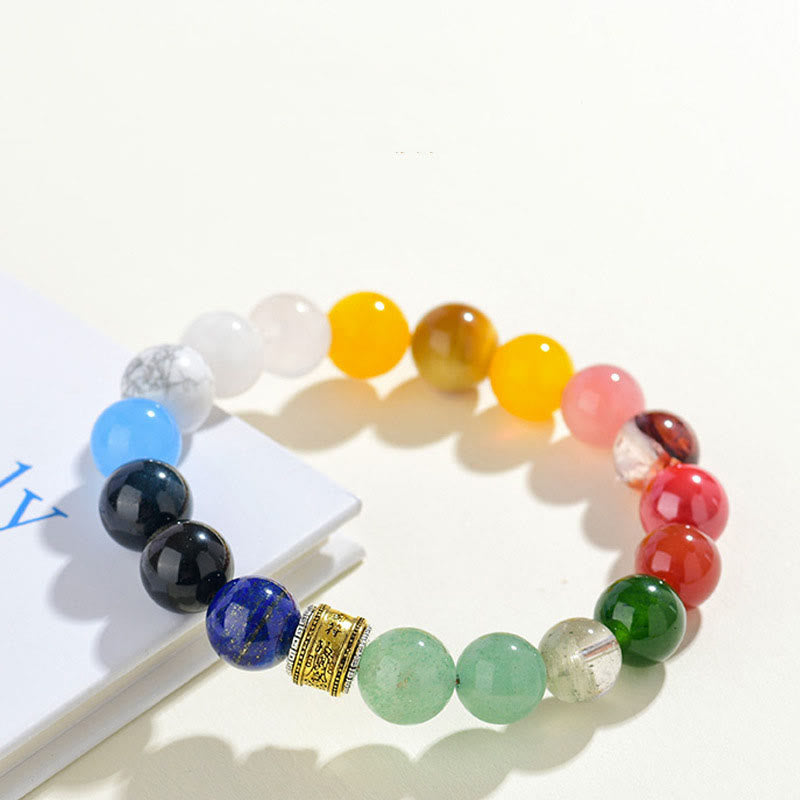 Buddha Stones Cinq éléments Divers cristaux d'agate Agate rouge Obsidienne brillante dorée Bracelet porte-bonheur en agate jaune - image 16