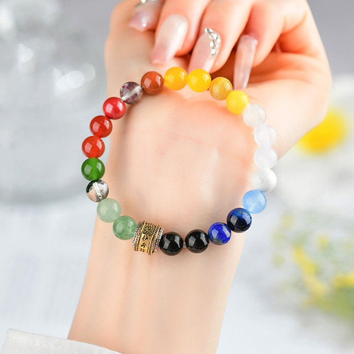 Buddha Stones Cinq éléments Divers cristaux d'agate Agate rouge Obsidienne brillante dorée Bracelet porte-bonheur en agate jaune - image 5