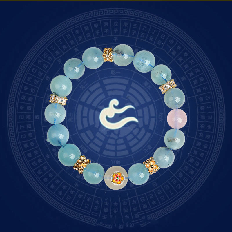 Buddha Stones Cinq éléments Divers cristal d'agate Fantôme vert Quartz rutile Agate raisin vert Bracelet porte-bonheur Malachite - image 13