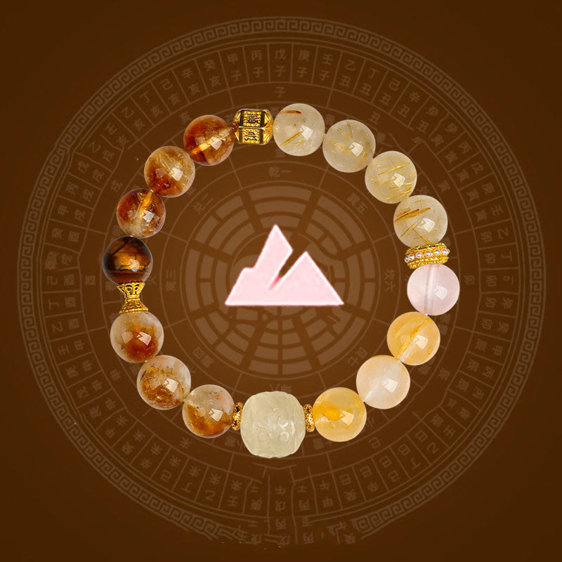 Buddha Stones Cinq éléments Divers cristal d'agate Fantôme vert Quartz rutile Agate raisin vert Bracelet porte-bonheur Malachite - image 23