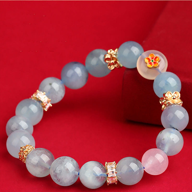 Buddha Stones Cinq éléments Divers cristal d'agate Fantôme vert Quartz rutile Agate raisin vert Bracelet porte-bonheur Malachite - image 14