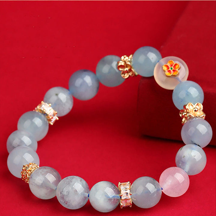 Buddha Stones Cinq éléments Divers cristal d'agate Fantôme vert Quartz rutile Agate raisin vert Bracelet porte-bonheur Malachite - image 14