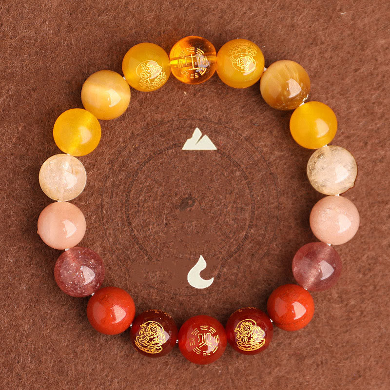 Buddha Stones Cinq éléments Divers cristal d'agate Agate rouge du Sud Quartz fraise Pierre de soleil Citrine Bracelet porte-bonheur - image 1