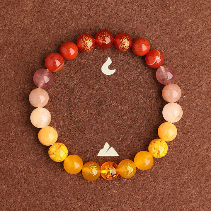 Buddha Stones Cinq éléments Divers cristal d'agate Agate rouge du Sud Quartz fraise Pierre de soleil Citrine Bracelet porte-bonheur - image 11