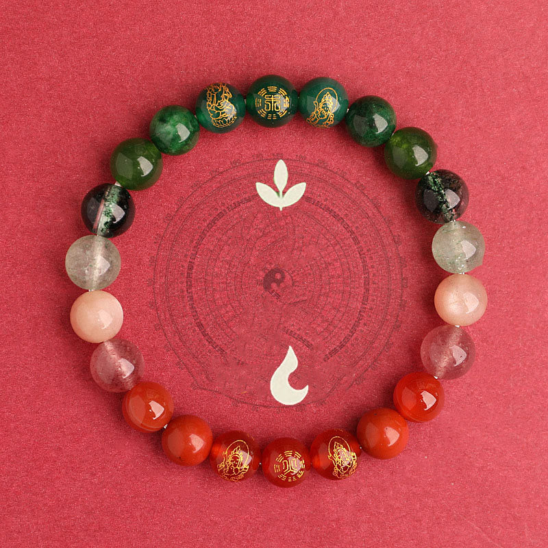 Buddha Stones Cinq éléments Divers cristal d'agate Agate rouge du Sud Quartz fraise Pierre de soleil Citrine Bracelet porte-bonheur - image 22