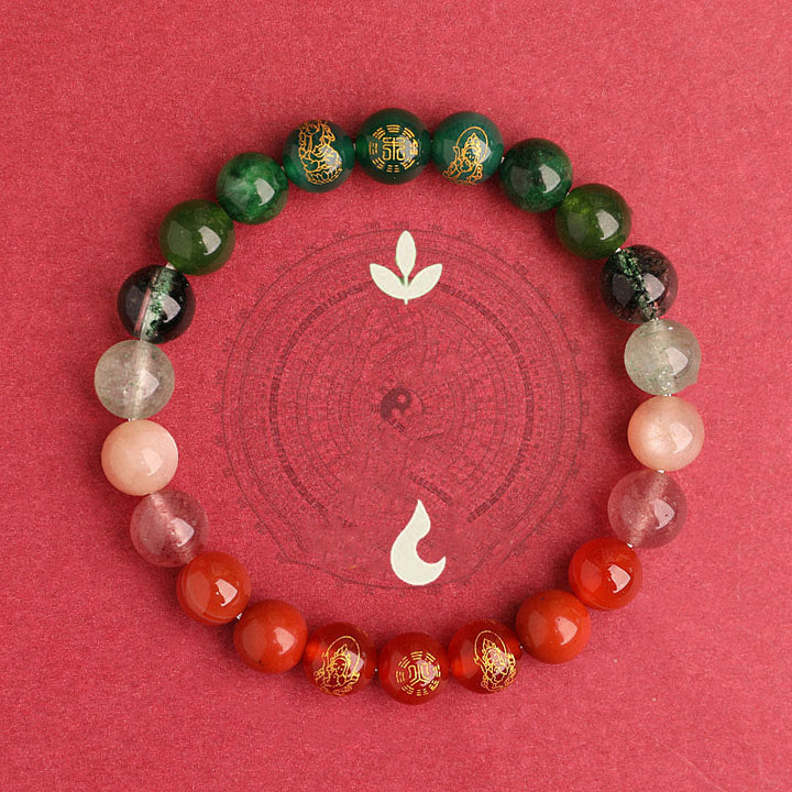Buddha Stones Cinq éléments Divers cristal d'agate Agate rouge du Sud Quartz fraise Pierre de soleil Citrine Bracelet porte-bonheur - image 22
