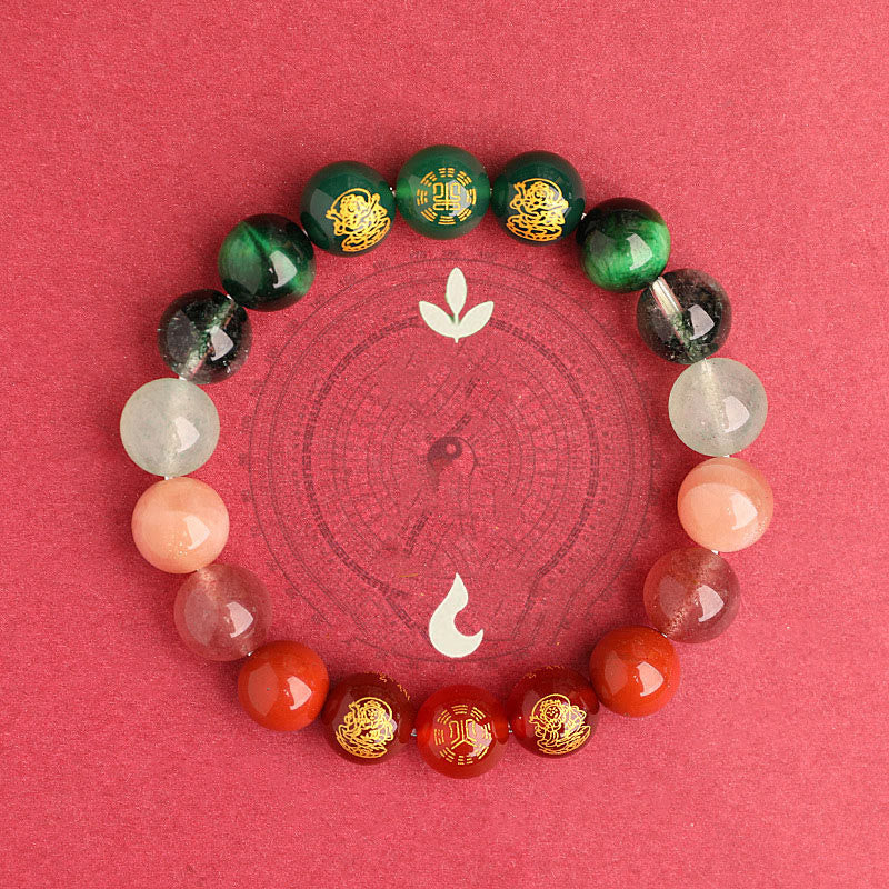 Buddha Stones Cinq éléments Divers cristal d'agate Agate rouge du Sud Quartz fraise Pierre de soleil Citrine Bracelet porte-bonheur - image 24