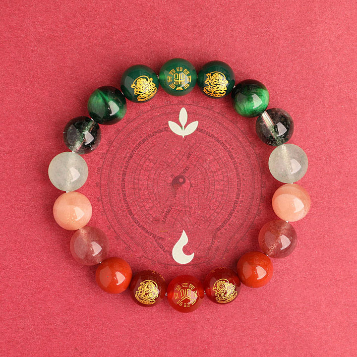 Buddha Stones Cinq éléments Divers cristal d'agate Agate rouge du Sud Quartz fraise Pierre de soleil Citrine Bracelet porte-bonheur - image 24