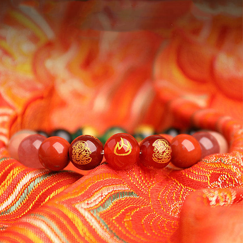 Buddha Stones Cinq éléments Divers cristal d'agate Agate rouge du Sud Quartz fraise Pierre de soleil Citrine Bracelet porte-bonheur - image 27