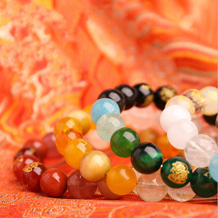 Buddha Stones Cinq éléments Divers cristal d'agate Agate rouge du Sud Quartz fraise Pierre de soleil Citrine Bracelet porte-bonheur - image 20