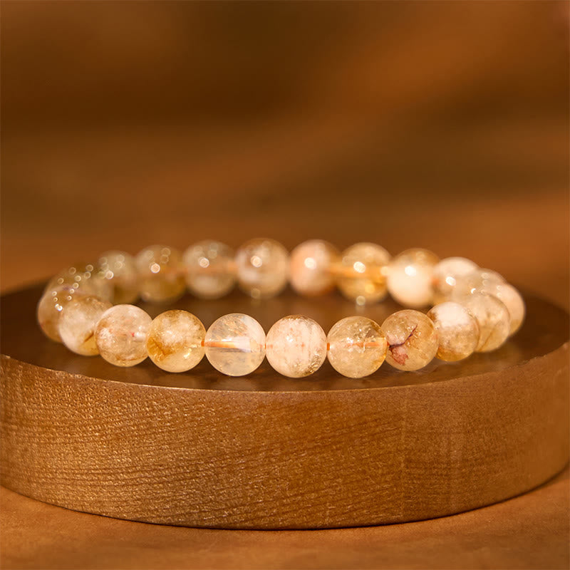 Bracelet de prospérité en cristal de flocon de neige en citrine naturelle de Buddha Stones