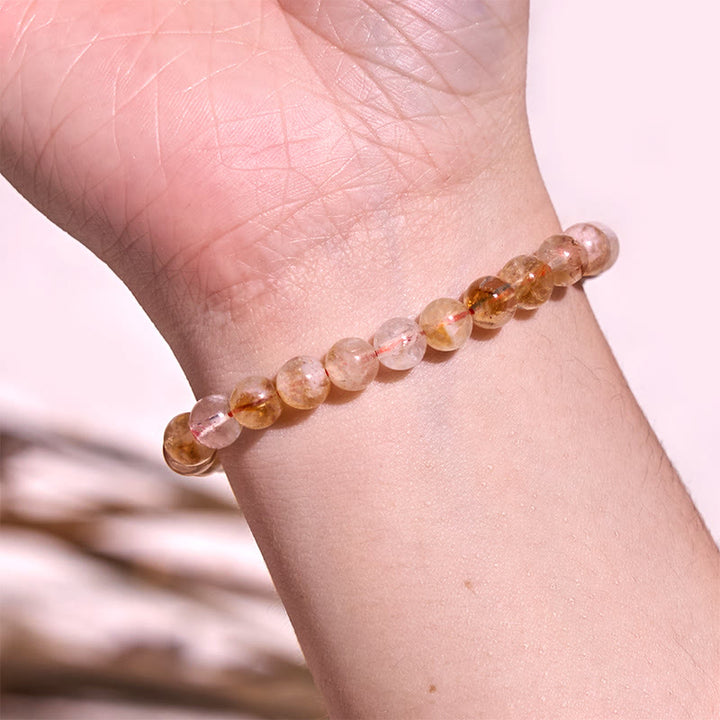 Bracelet de prospérité en cristal de flocon de neige en citrine naturelle de Buddha Stones