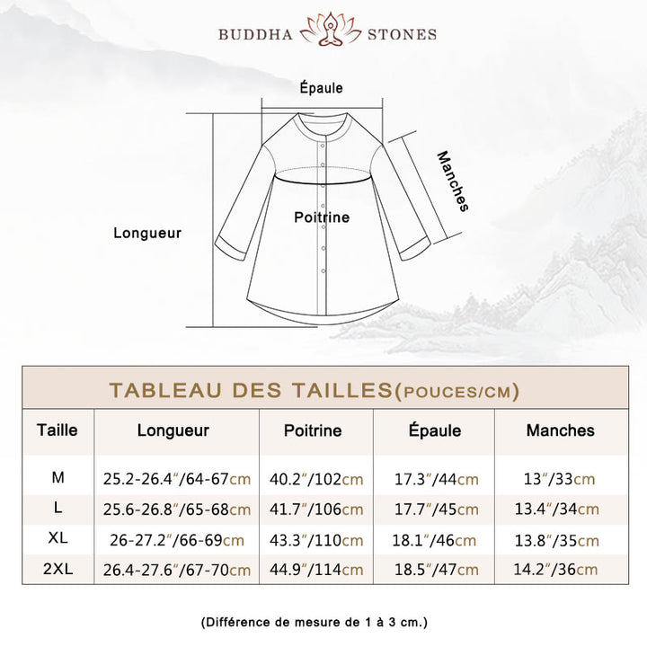 Chemise boutonnée à manches trois-quarts et motif Buddha Stones - image 5