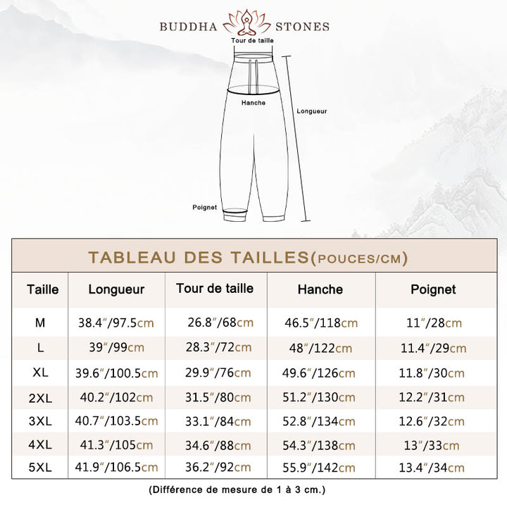 Pantalon sarouel en coton avec cordon de serrage et poches pour homme Motif Buddha Stones - image 6