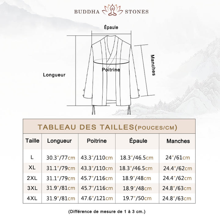 Veste en coton et lin pour homme avec Buddha Stones tombantes