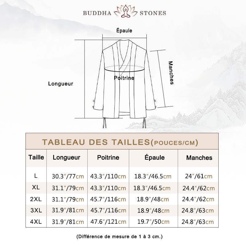 Veste en coton et lin pour homme avec Buddha Stones tombantes - image 5