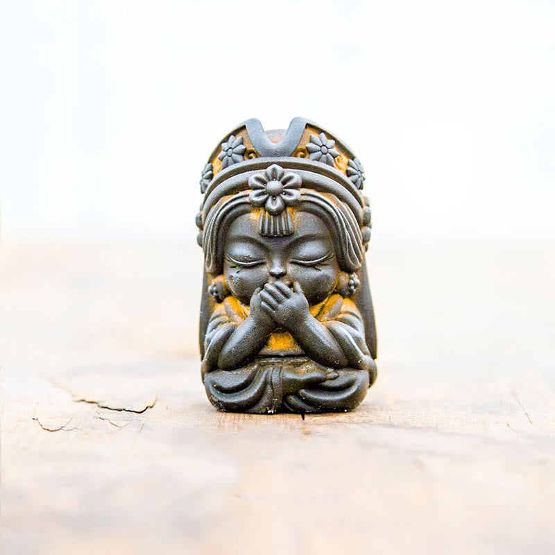 Statue de Buddha Stones faite à la main en poudre de fer Zakiram en résine coulée rouillée Décoration de la maison zen