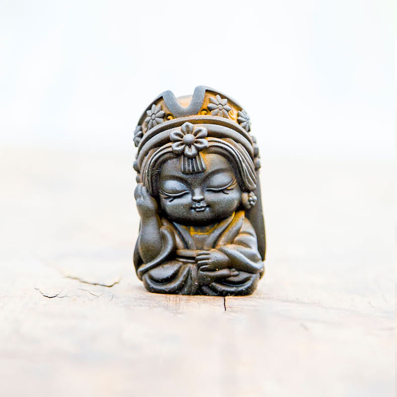 Statue de Buddha Stones faite à la main en poudre de fer Zakiram en résine coulée rouillée Décoration de la maison zen