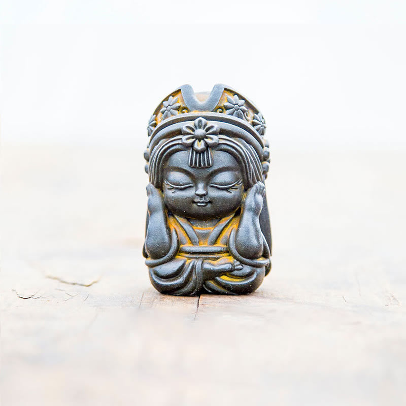 Statue de Buddha Stones faite à la main en poudre de fer Zakiram en résine coulée rouillée Décoration de la maison zen