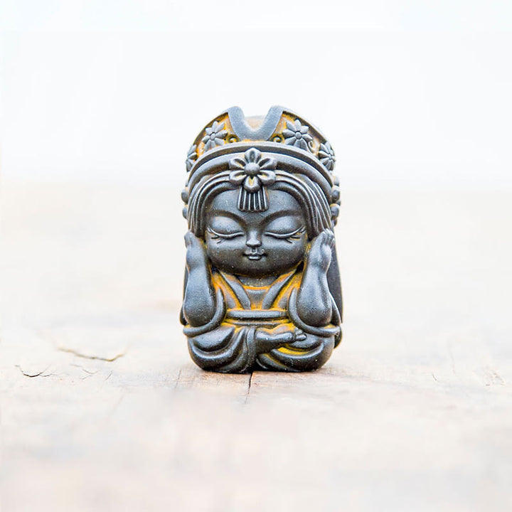 Statue de Buddha Stones faite à la main en poudre de fer Zakiram en résine coulée rouillée Décoration de la maison zen