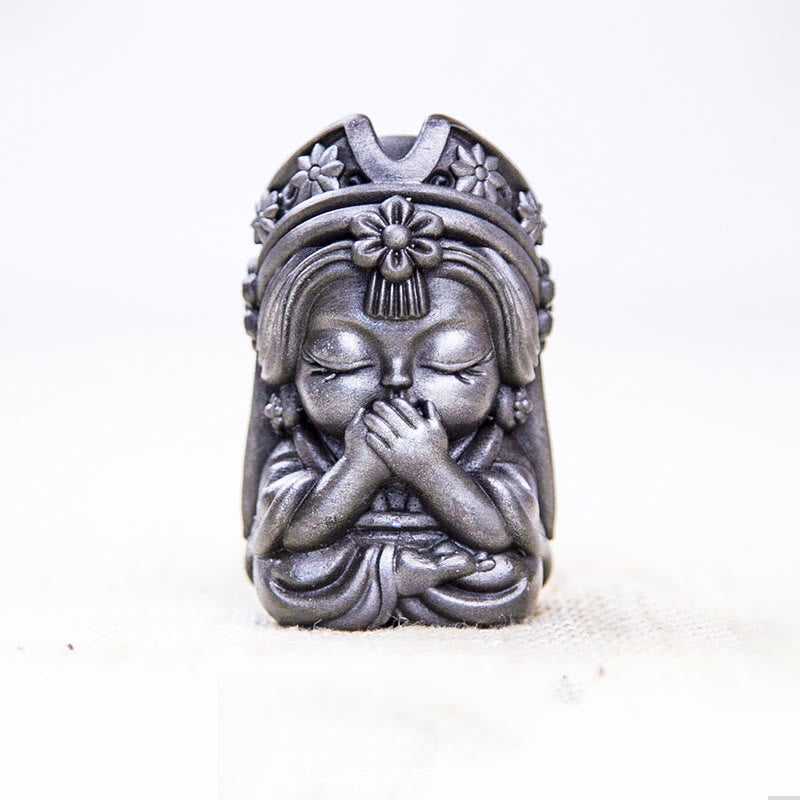 Statue de Buddha Stones faite à la main en poudre de fer Zakiram en résine coulée rouillée Décoration de la maison zen
