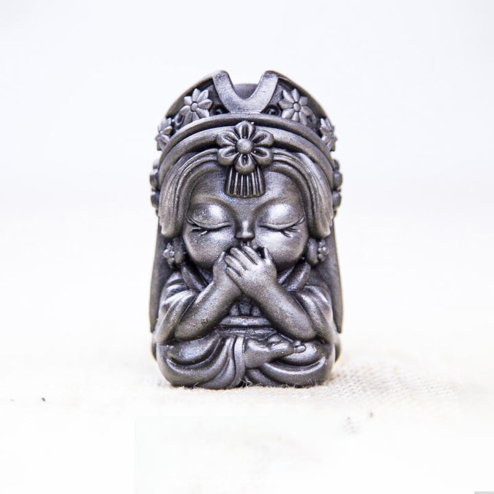 Statue de Buddha Stones faite à la main en poudre de fer Zakiram en résine coulée rouillée Décoration de la maison zen