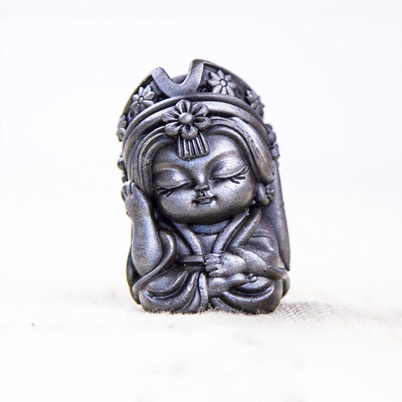 Statue de Buddha Stones faite à la main en poudre de fer Zakiram en résine coulée rouillée Décoration de la maison zen