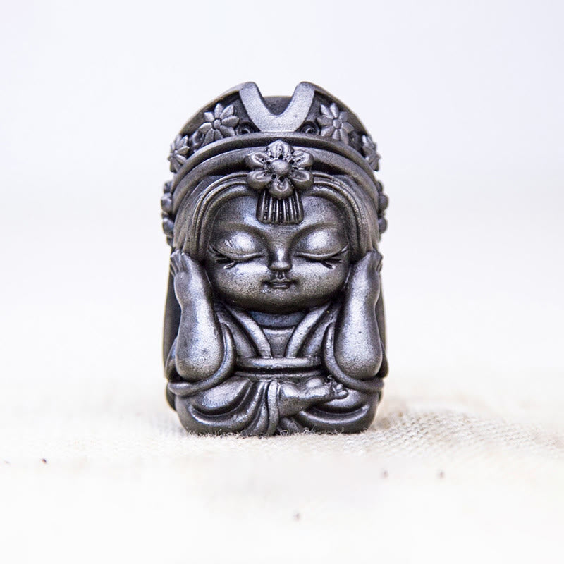 Statue de Buddha Stones faite à la main en poudre de fer Zakiram en résine coulée rouillée Décoration de la maison zen