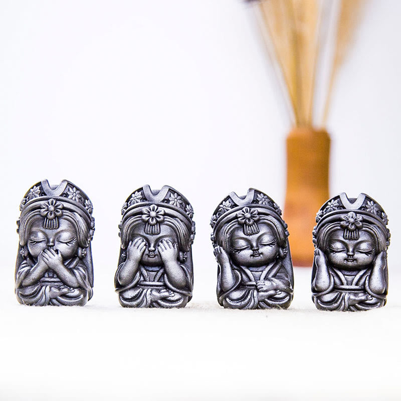 Statue de Buddha Stones faite à la main en poudre de fer Zakiram en résine coulée rouillée Décoration de la maison zen