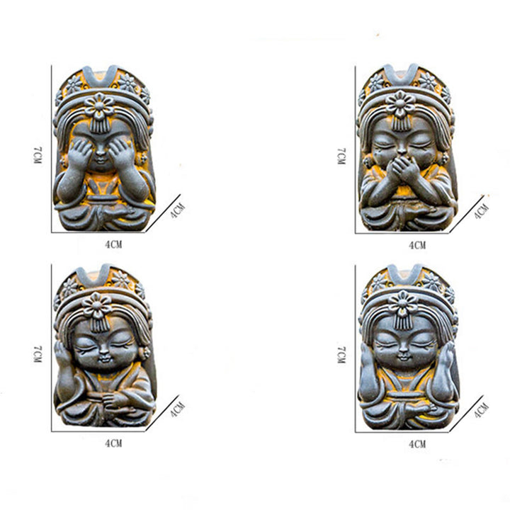 Statue de Buddha Stones faite à la main en poudre de fer Zakiram en résine coulée rouillée Décoration de la maison zen