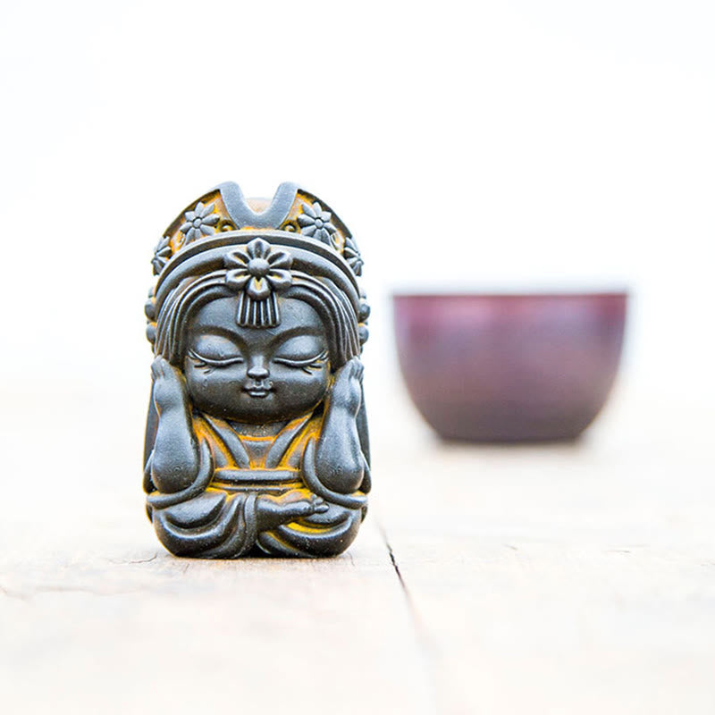 Statue de Buddha Stones faite à la main en poudre de fer Zakiram en résine coulée rouillée Décoration de la maison zen