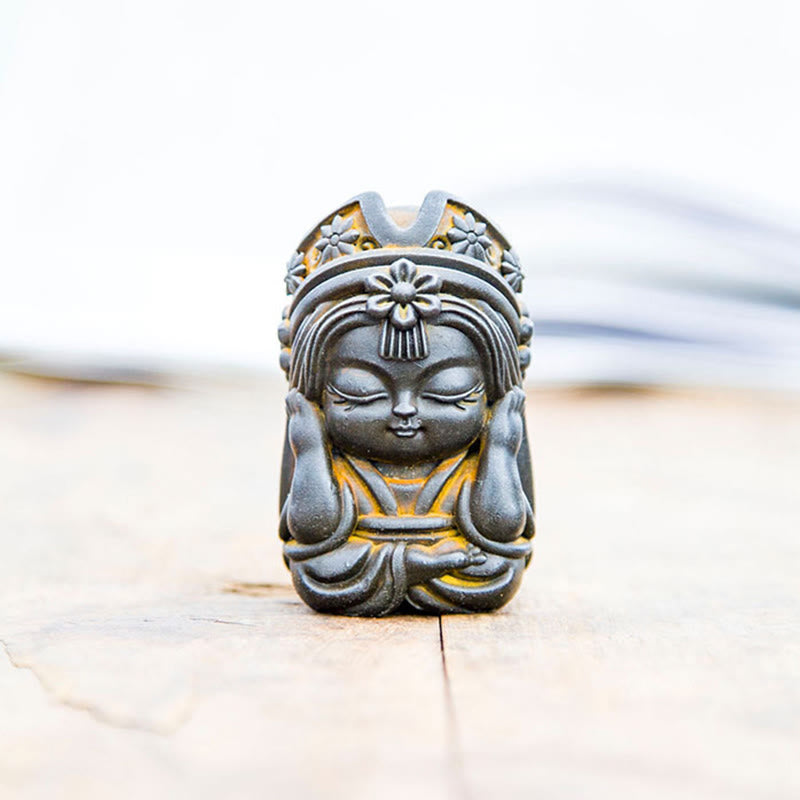 Statue de Buddha Stones faite à la main en poudre de fer Zakiram en résine coulée rouillée Décoration de la maison zen