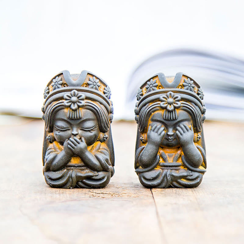 Statue de Buddha Stones faite à la main en poudre de fer Zakiram en résine coulée rouillée Décoration de la maison zen
