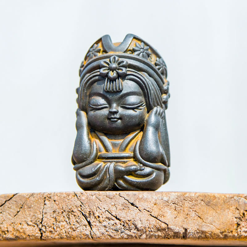 Statue de Buddha Stones faite à la main en poudre de fer Zakiram en résine coulée rouillée Décoration de la maison zen