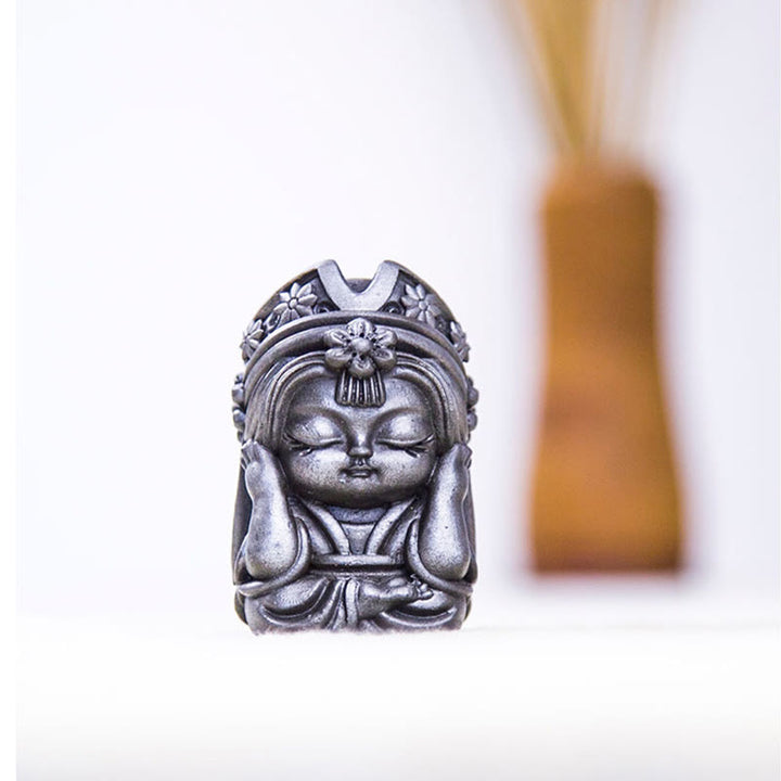 Statue de Buddha Stones faite à la main en poudre de fer Zakiram en résine coulée rouillée Décoration de la maison zen - image 30