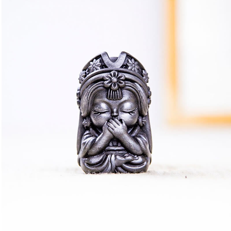 Statue de Buddha Stones faite à la main en poudre de fer Zakiram en résine coulée rouillée Décoration de la maison zen
