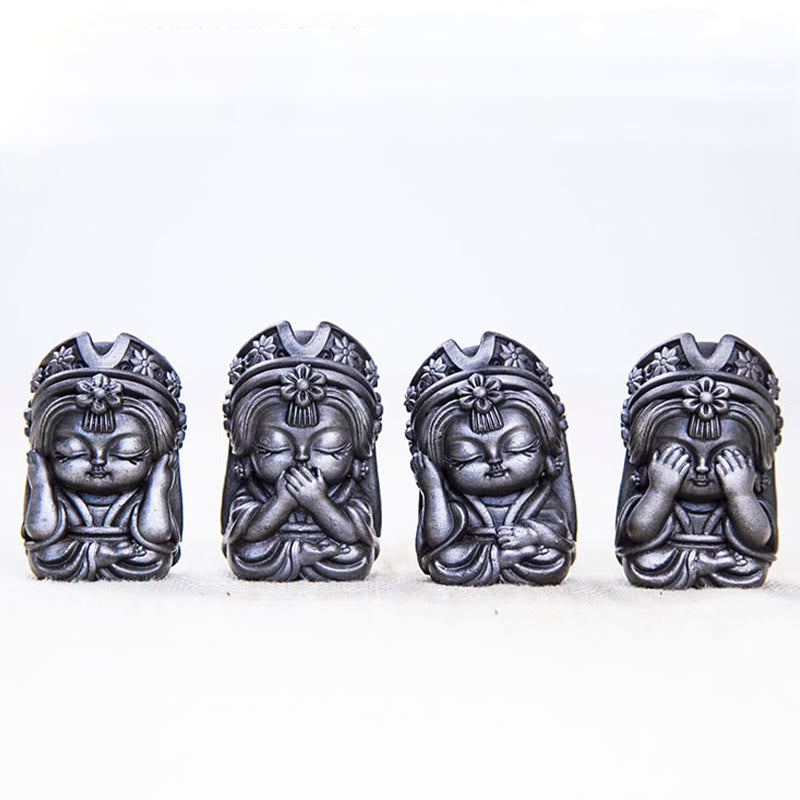 Statue de Buddha Stones faite à la main en poudre de fer Zakiram en résine coulée rouillée Décoration de la maison zen